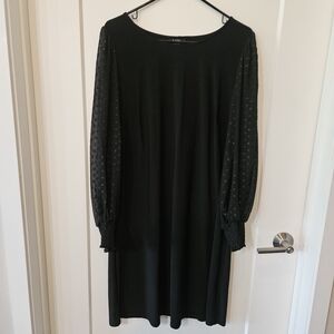 MSK Black Long Sleeve Dress with Textured Detail